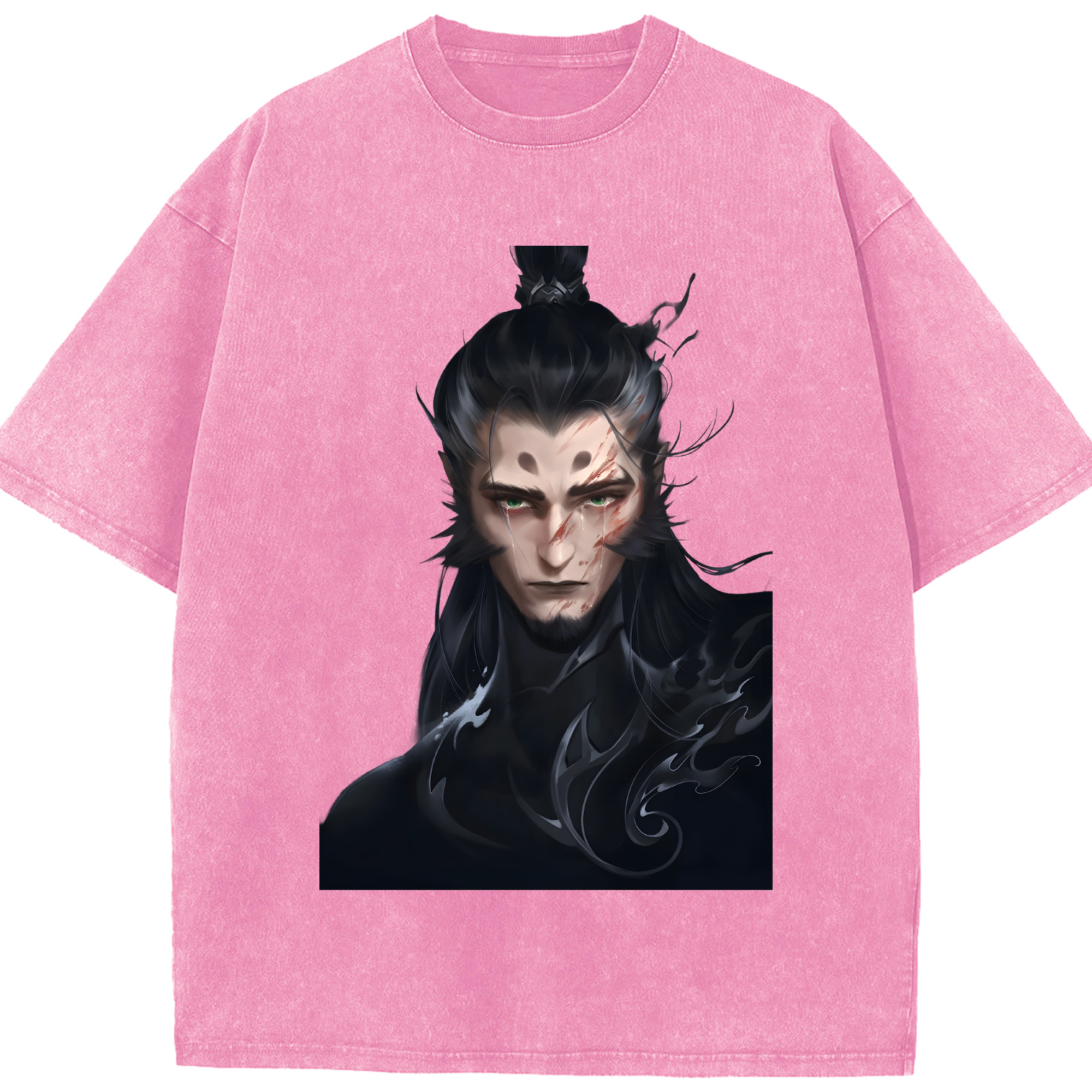 （画像用） Ne Zha 2 ナタ 魔童の大暴れ 綿100% ヴィンテージ風 半袖Tシャツ（フロントプリント）